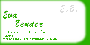 eva bender business card